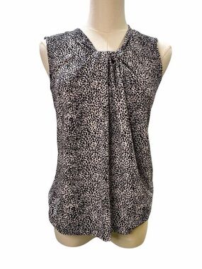 Talbots black and white blouse
